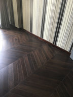 Oak Coffee Stained & Lacquered Chevron Wood Flooring SSR1807