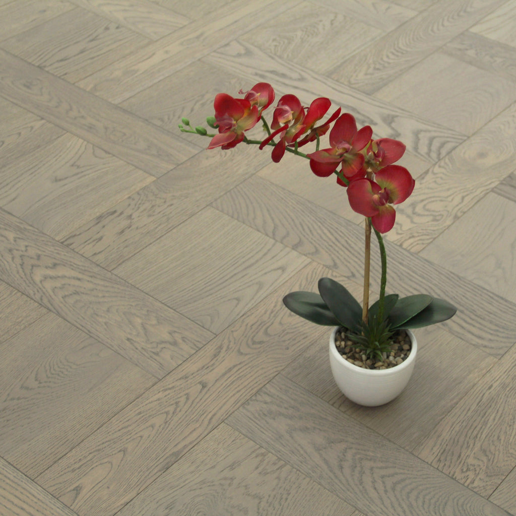 L-Charcoal Oak Basketweave Engineered Wood Flooring SBW1502