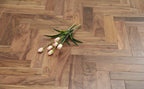 Lacquered American Black Walnut Herringbone Flooring SHW1802