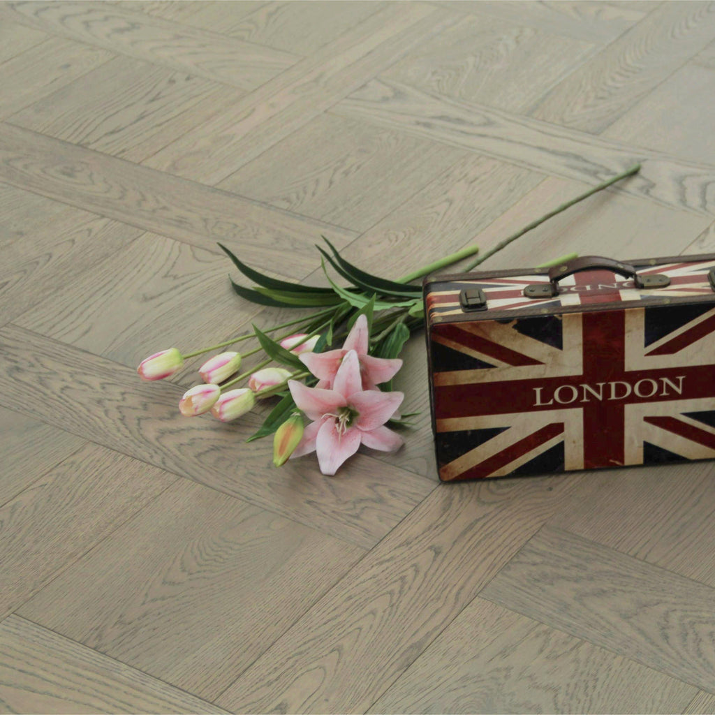 L-Charcoal Oak Basketweave Engineered Wood Flooring SBW1502