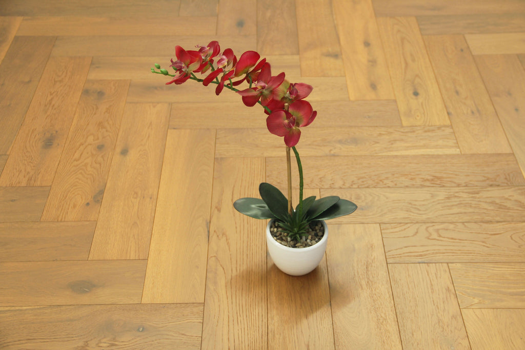 Oak Smoked Brushed Lacquered Herringbone Engineered Flooring 605x125x15/4mm SHO1503