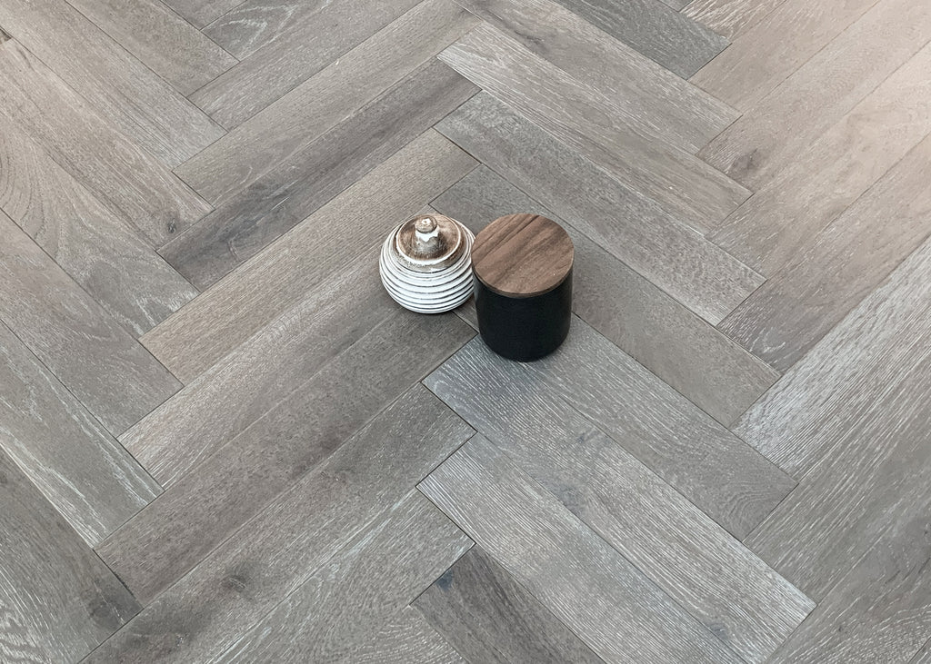 Grey Oiled European Oak Herringbone Flooring SHO1515