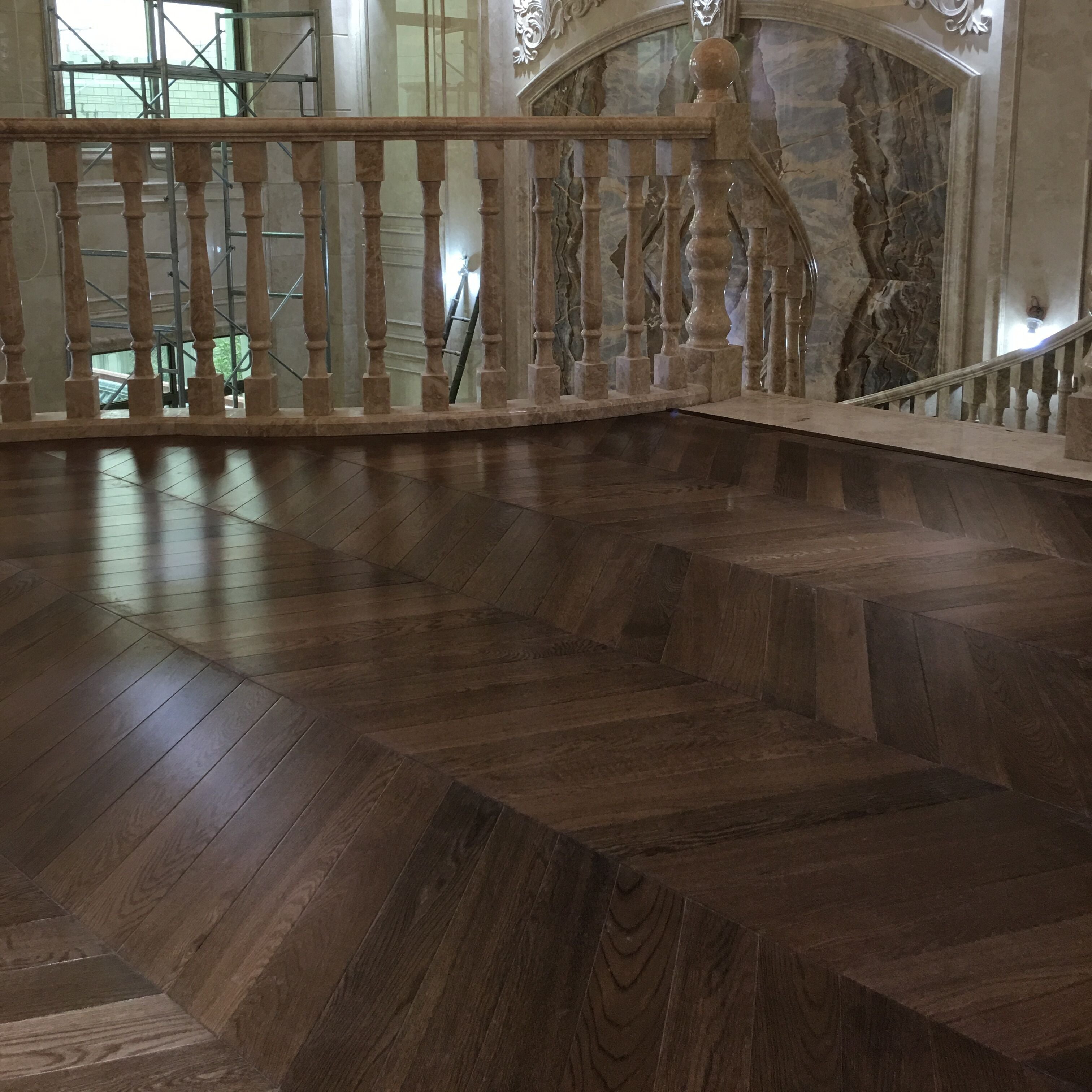 Double Smoked & UV Oiled Oak Chevron Wood Flooring SSR1804