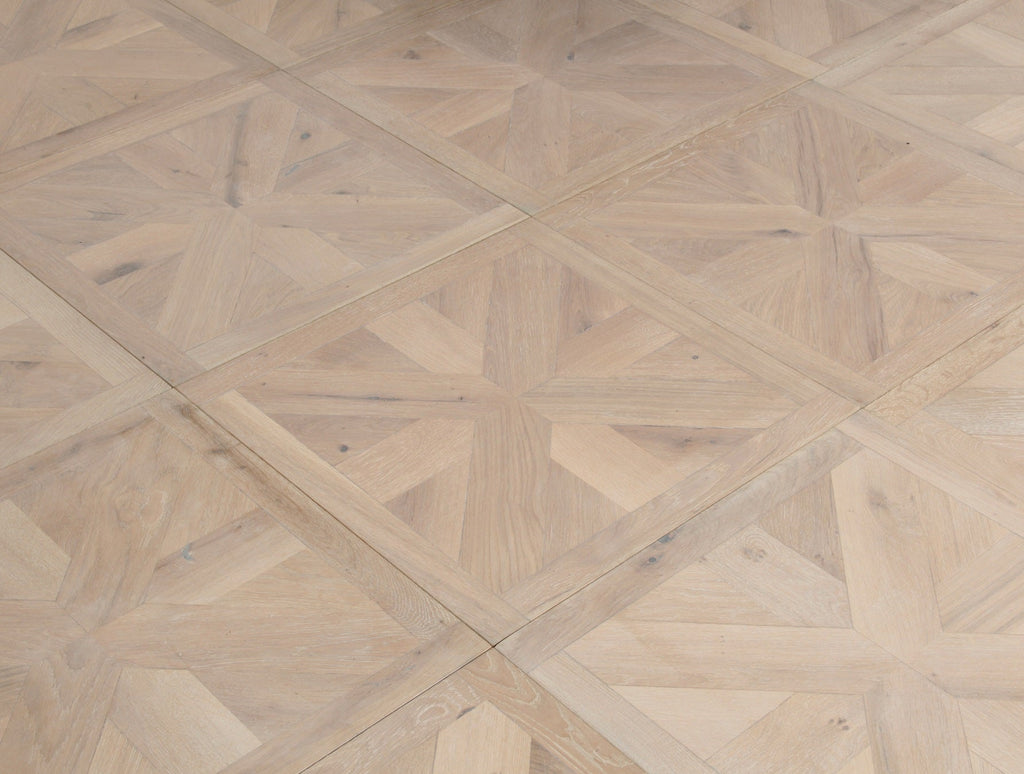 Discontinued Clearance! Oak Brushed White Oiled Versailles Panels Engineered Flooring 580x580x20/6mm SPO2014