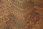 Oak Brushed Dark Mahogany Natural Oiled Herringbone Engineered Flooring 430x115x14/3mm SHO1410