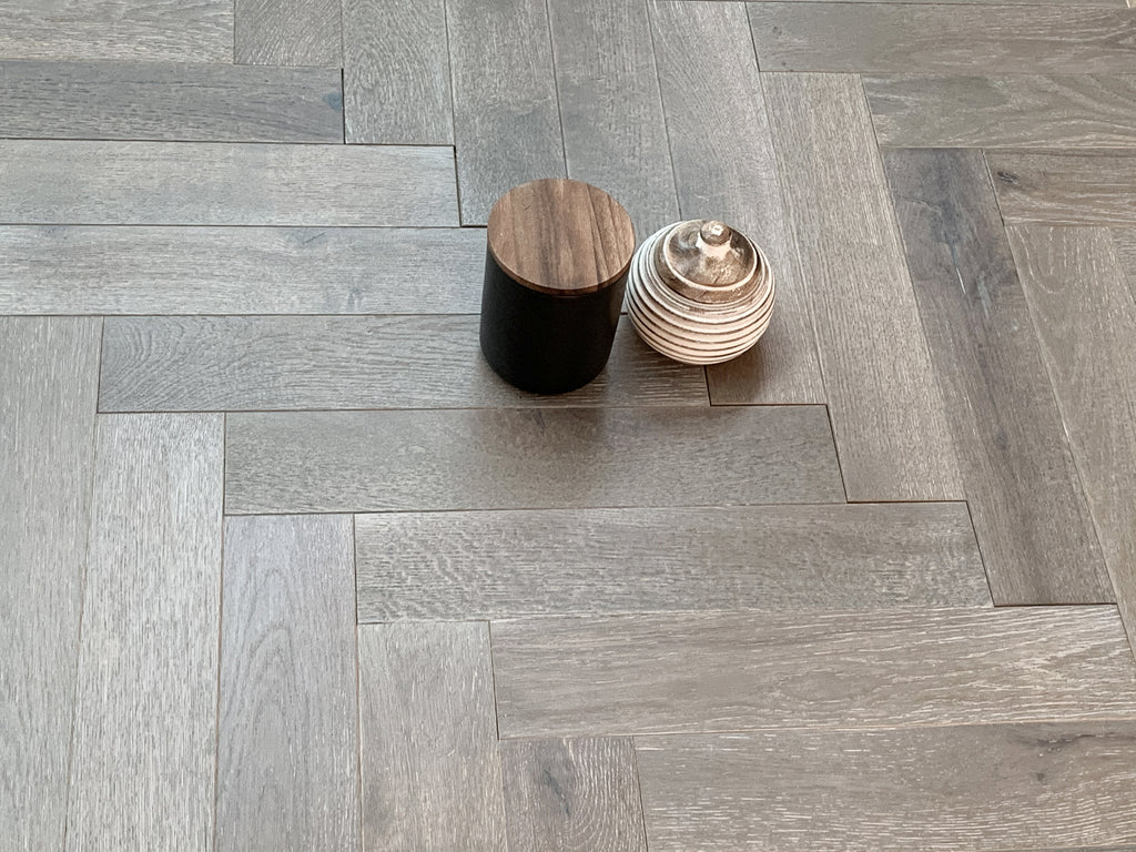 Grey Oiled European Oak Herringbone Flooring SHO1515