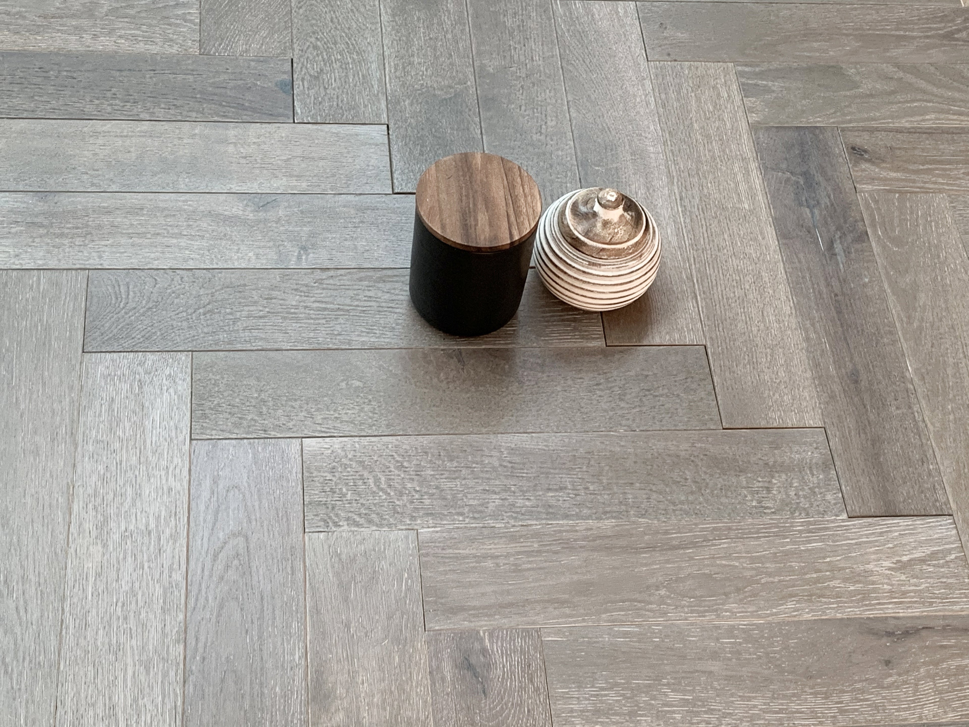 Grey Oiled European Oak Herringbone Flooring SHO1515