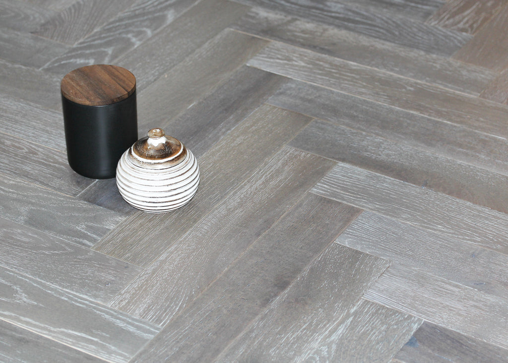 Grey Oiled European Oak Herringbone Flooring SHO1515
