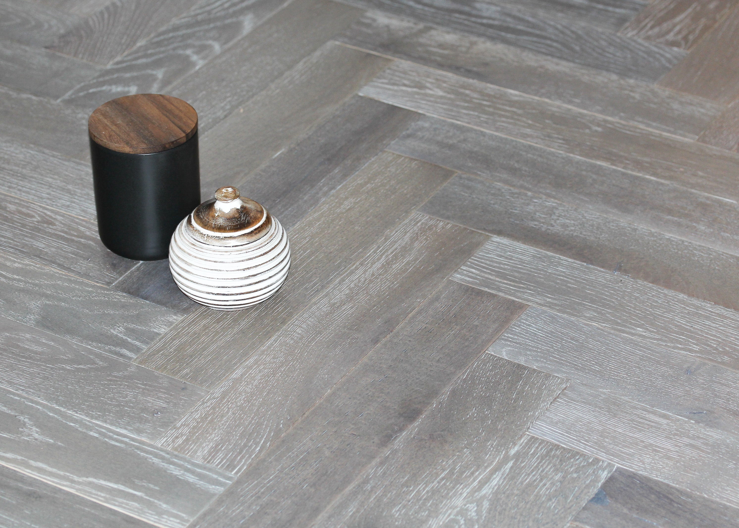 Grey Oiled European Oak Herringbone Flooring SHO1515