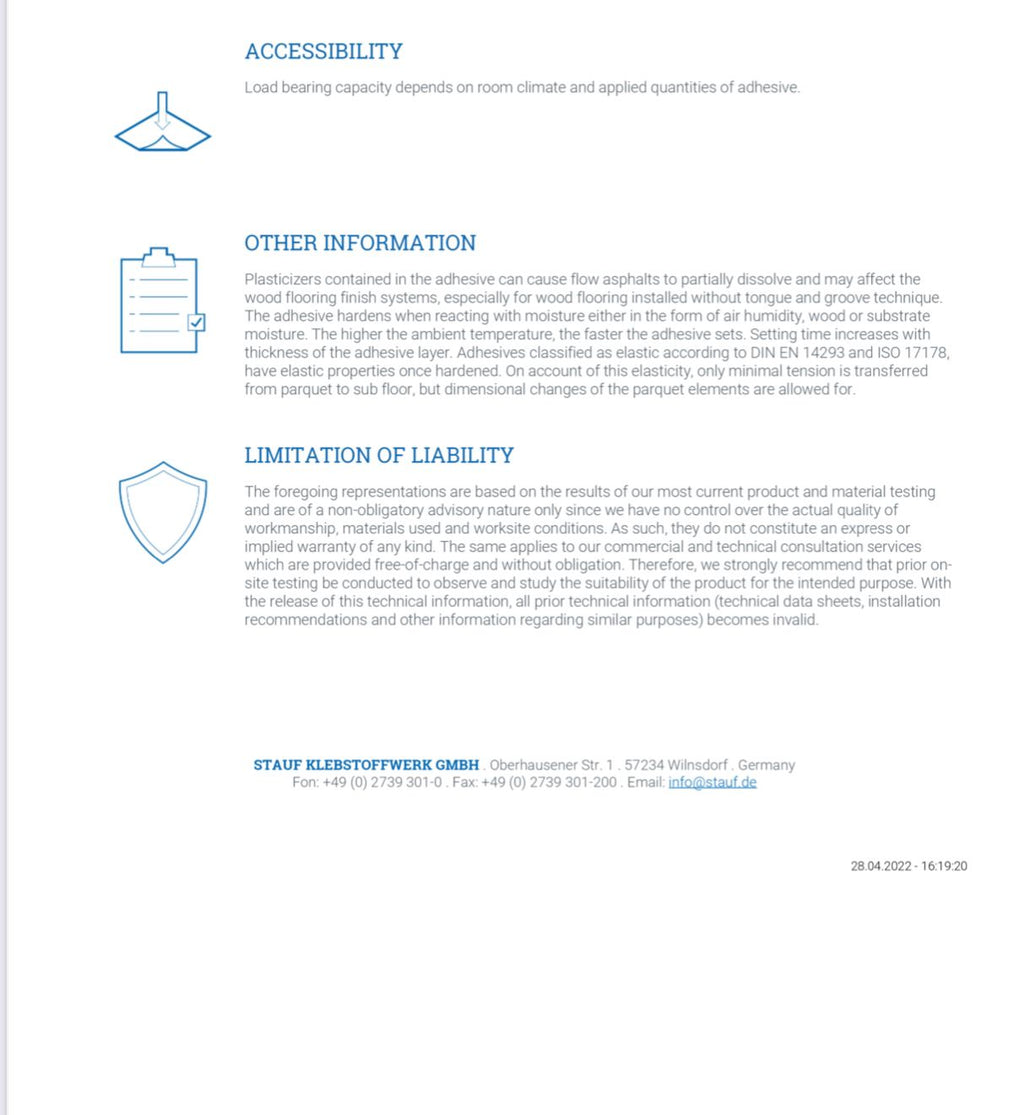 13kg Stauf Multilayer MS Polymer Flexible Wood Flooring Adhesive SAC017