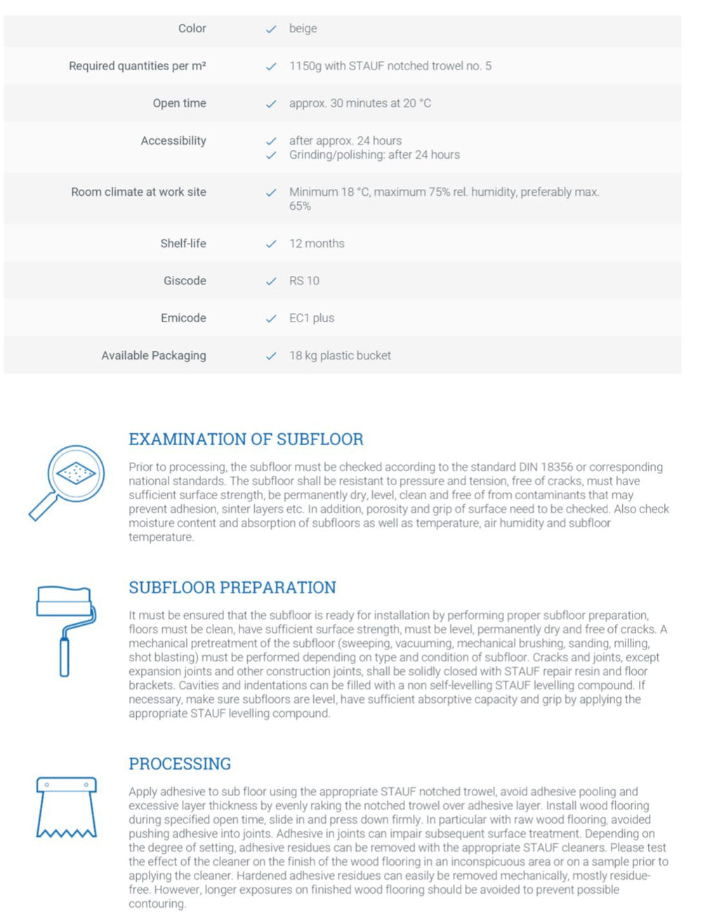 13kg Stauf Multilayer MS Polymer Flexible Wood Flooring Adhesive SAC017