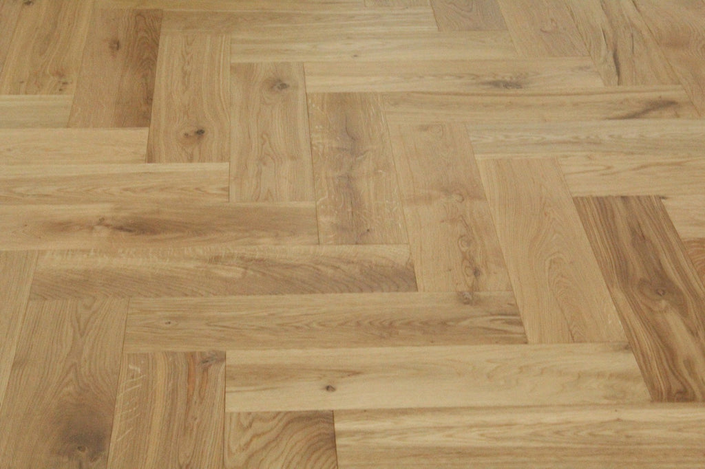 Discontinued Clearance! Oak Brushed UV Oiled Herringbone Engineered Wood Flooring 600x150x14/3mm SHO1401