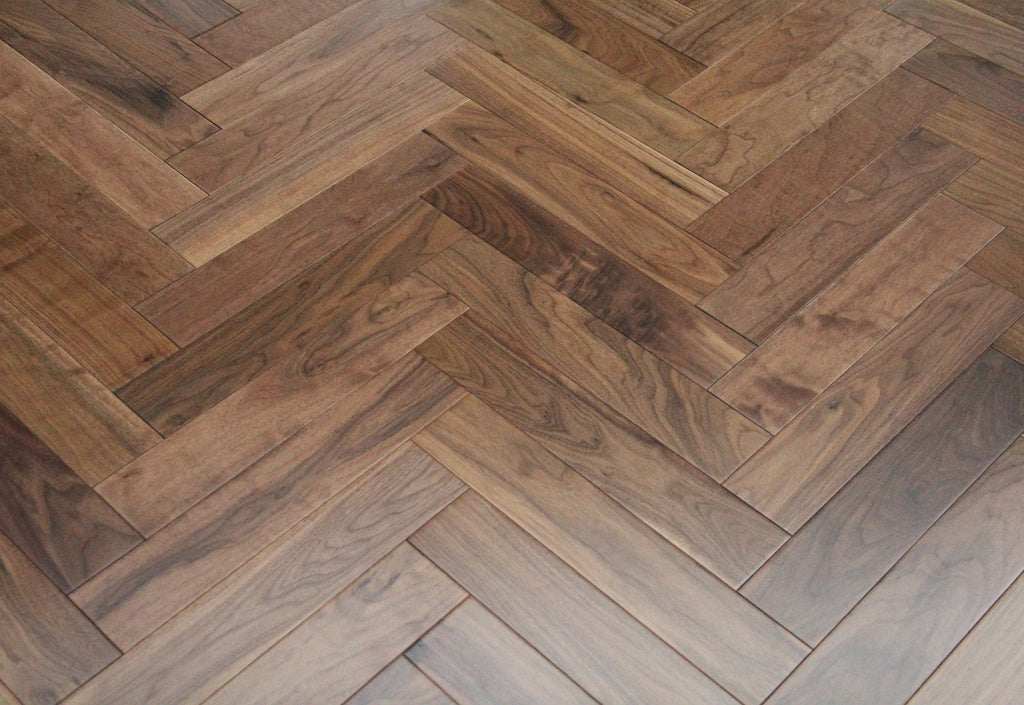 Lacquered American Black Walnut Herringbone Flooring SHW1802