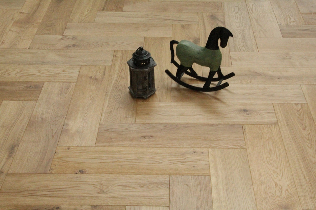 Discontinued Clearance! Oak Brushed UV Oiled Herringbone Engineered Wood Flooring 600x150x14/3mm SHO1401