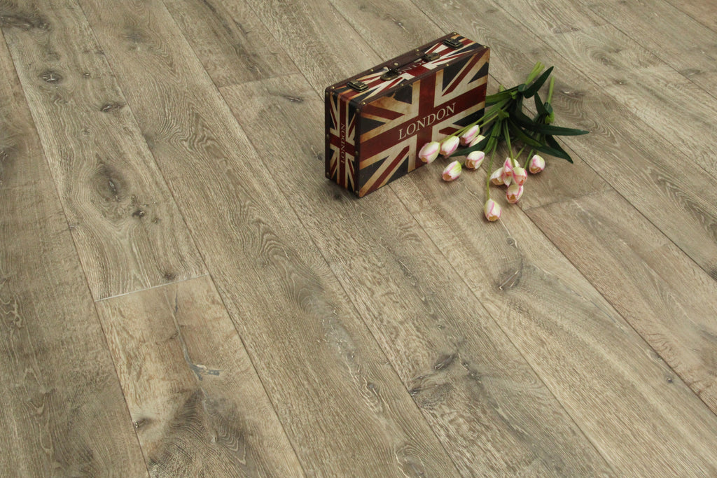 Oak Brushed Bespoke Grey Oiled Engineered Flooring 1900x190x20/6mm SEO2061D