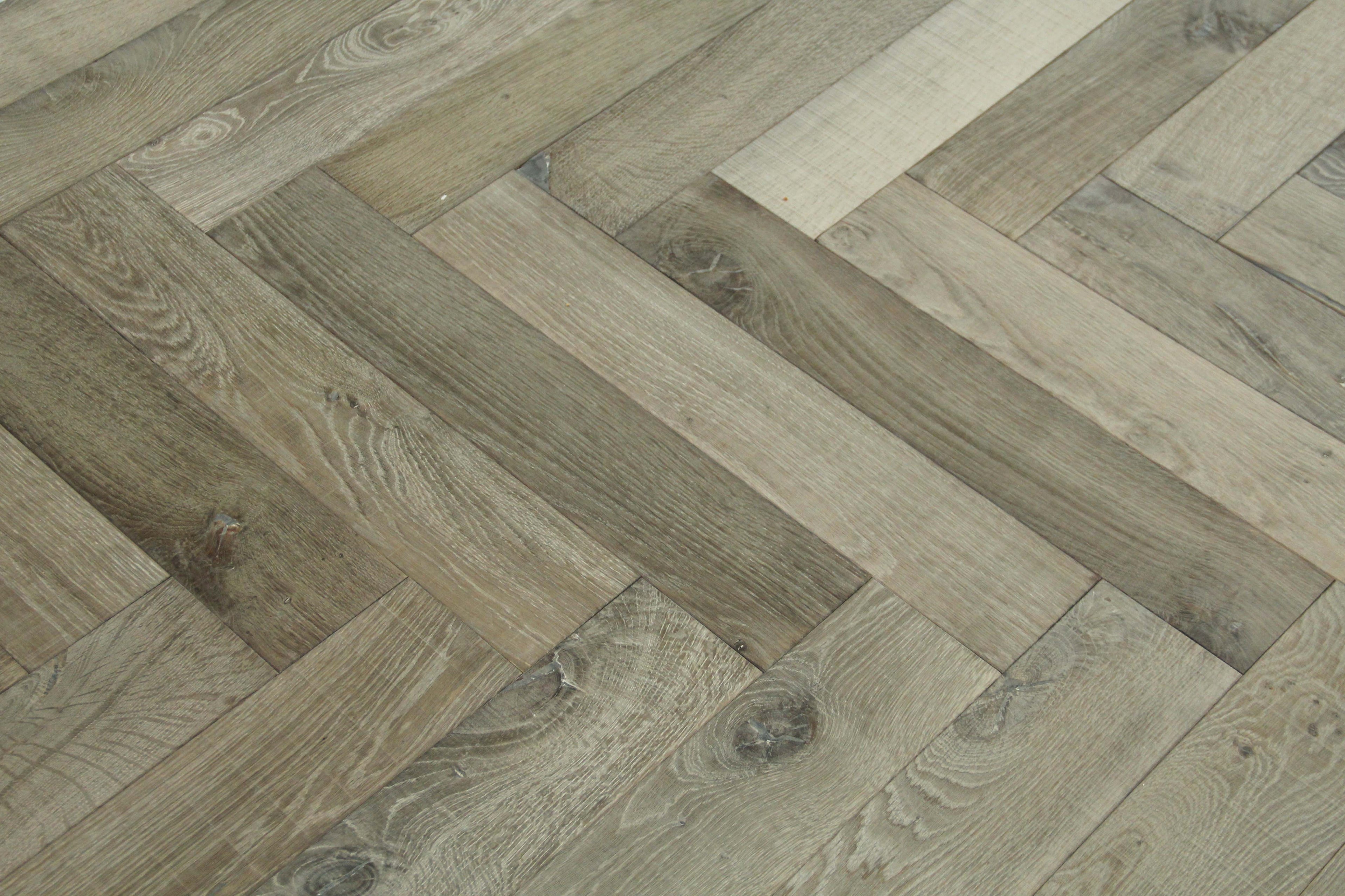 Medium Grey Bespoke Parquet Herringbone Flooring SHO1814
