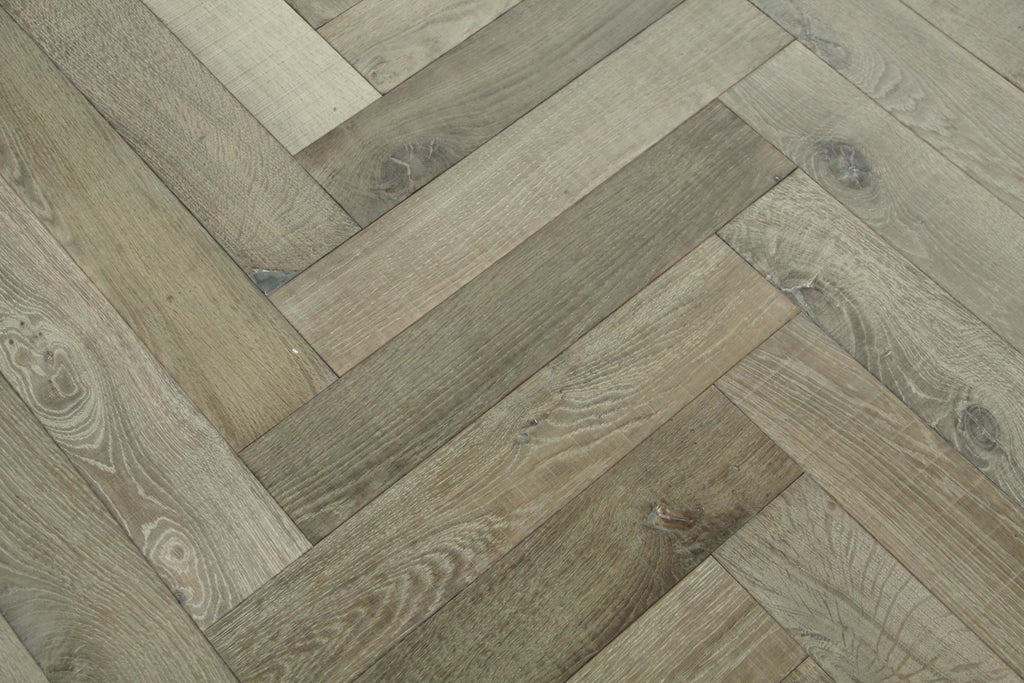 Medium Grey Bespoke Parquet Herringbone Flooring SHO1814