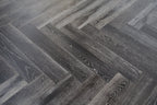 Black Stained & White Oiled European Oak Parquet Herringbone Flooring SHO1403