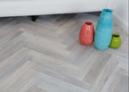 European Oak Brushed & Smoked White Oiled Parquet Herringbone 600x90x18/4mm SHO1801