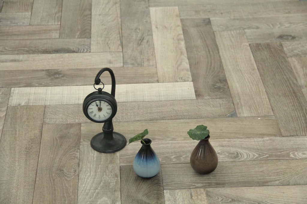 Medium Grey Bespoke Parquet Herringbone Flooring SHO1814