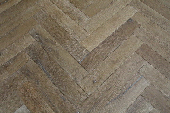 Volcano Ash Lightly Brushed Bespoke Herringbone Flooring SHO1818