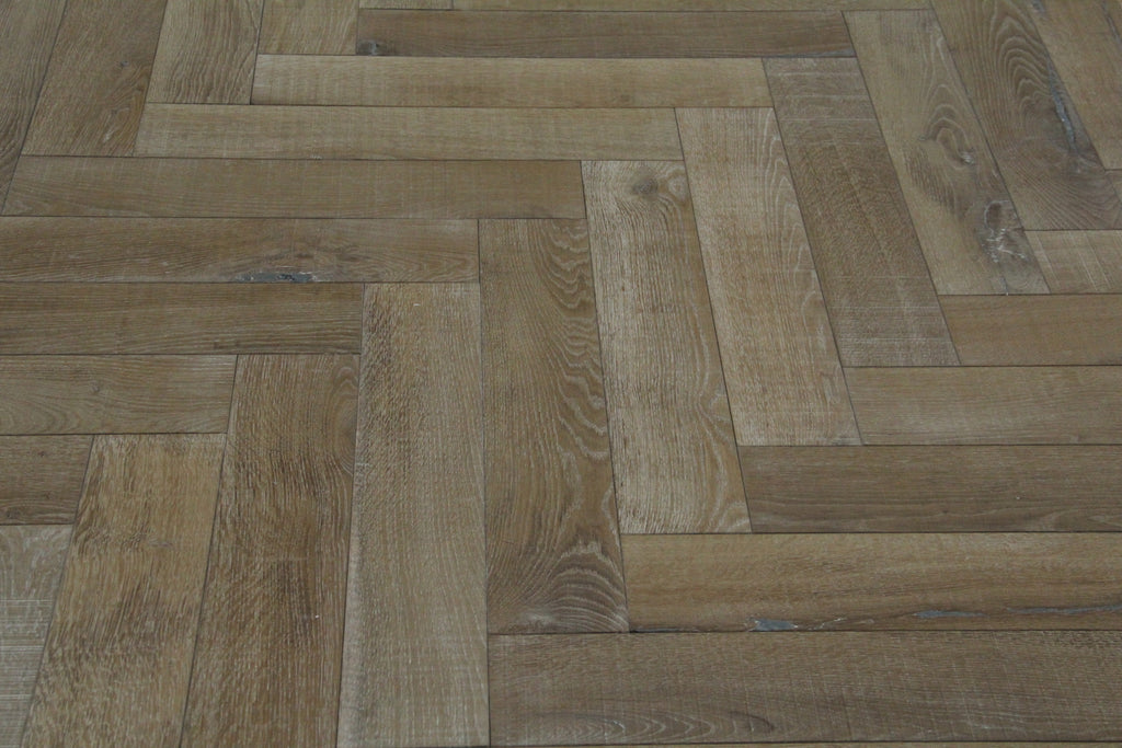 Volcano Ash Lightly Brushed Bespoke Herringbone Flooring SHO1818