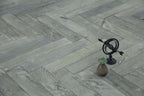 Dark Grey Brushed Bespoke Oak Herringbone Flooring SHO1819