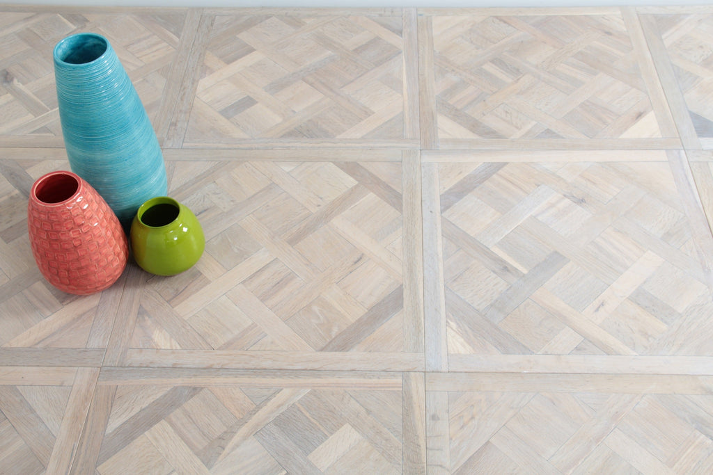 Oak Smoked Brushed White Oiled Versailles Panel Engineered Flooring 580x580x20/6mm SPO2001