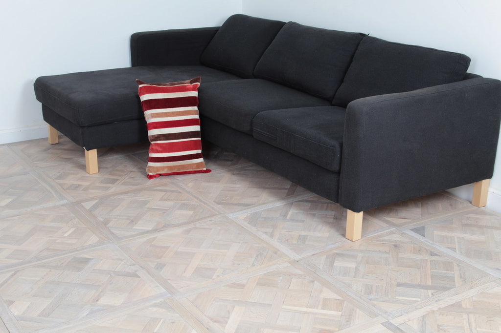 Oak Smoked Brushed White Oiled Versailles Panel Engineered Flooring 580x580x20/6mm SPO2001