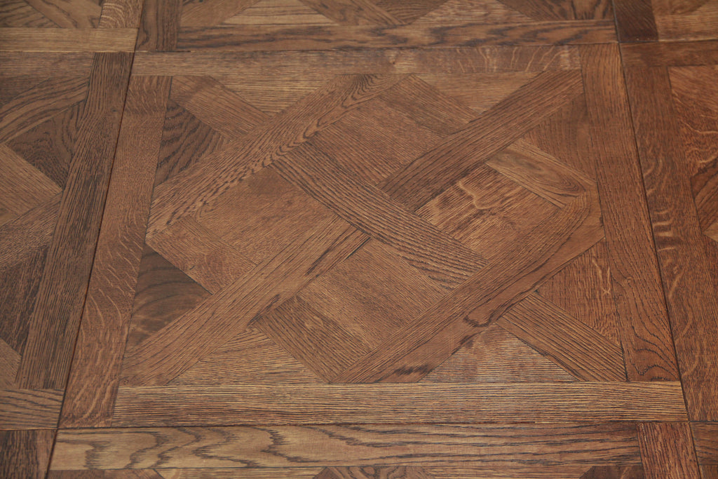 Dark Mahogany Oak Parquet Bordered Versailles Panels Flooring SPE2003