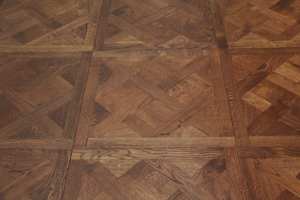 Dark Mahogany Oak Parquet Bordered Versailles Panels Flooring SPE2003