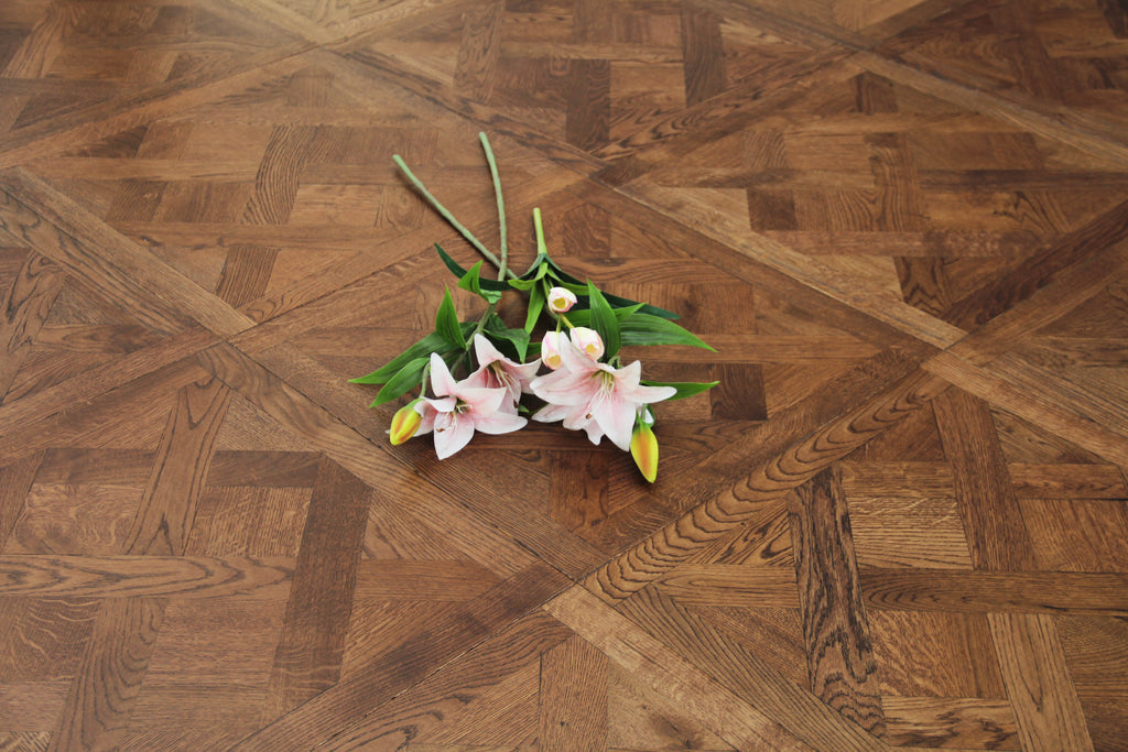 Dark Mahogany Oak Parquet Bordered Versailles Panels Flooring SPE2003