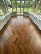 American Black Walnut Lacquered Parquet Chevron Wood Flooring SSR1809