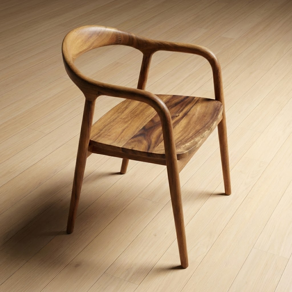 Solid South American Walnut Slab Chair SW01