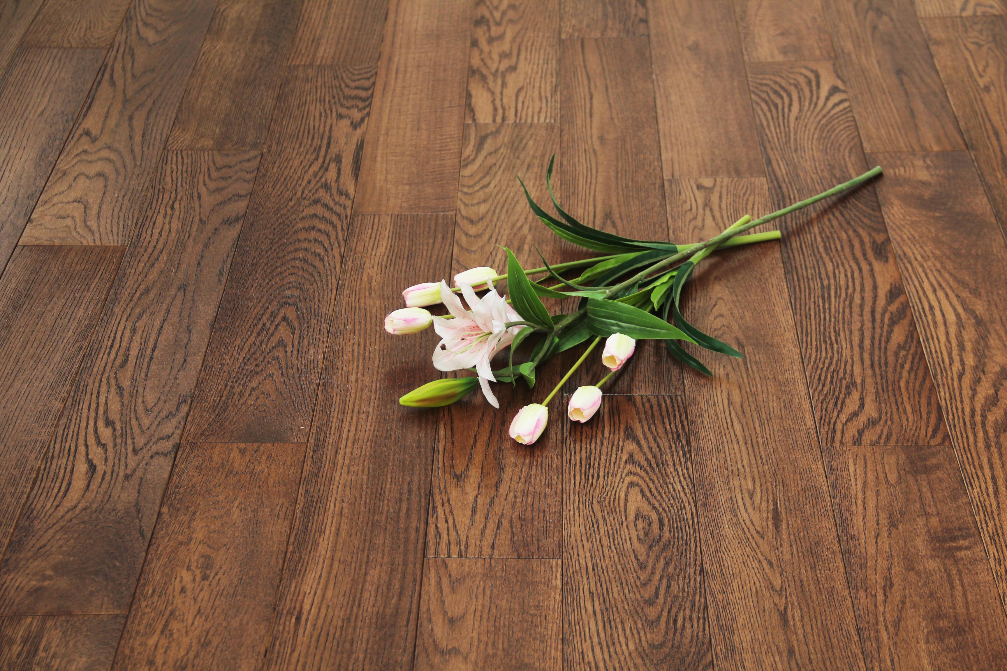 Dark Mahogany Stained Solid Oak Wood Flooring SMO1808