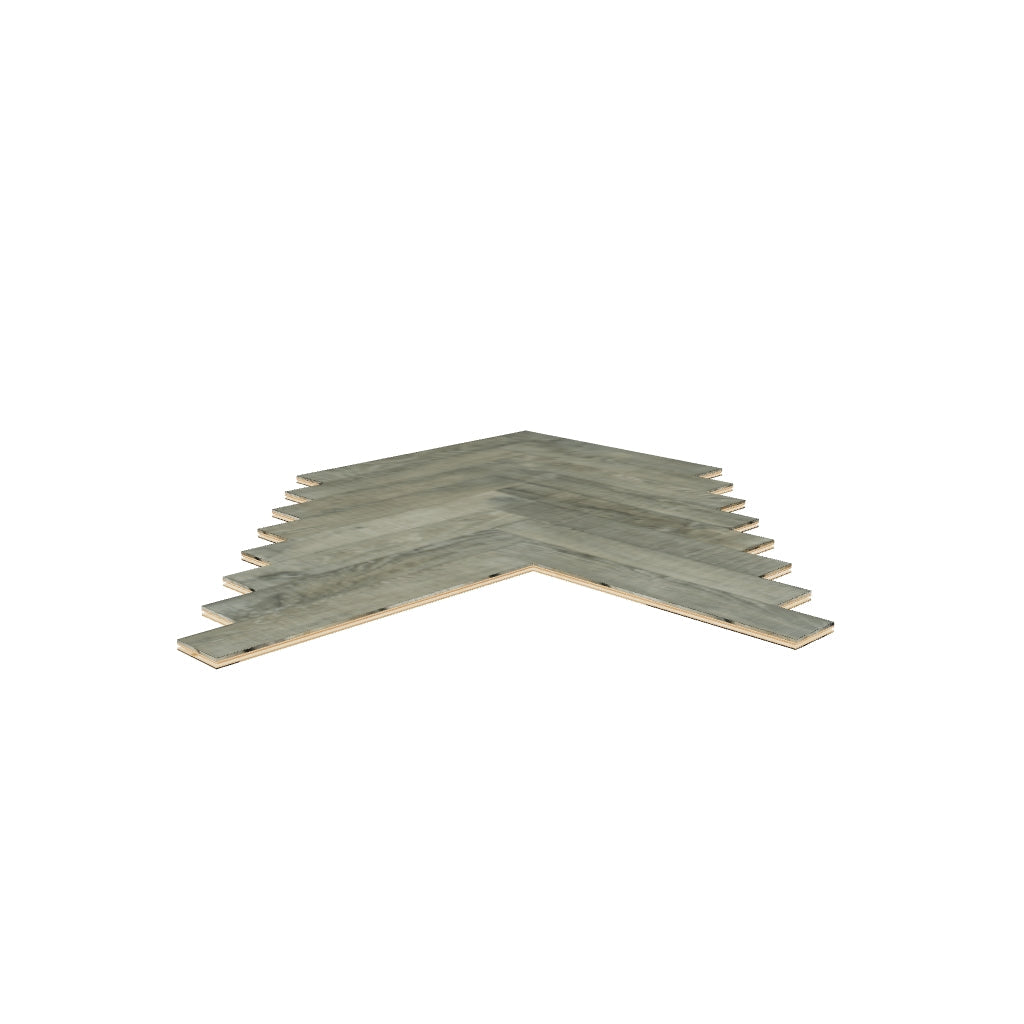 Volcano Ash Lightly Brushed Bespoke Herringbone Flooring SHO1818